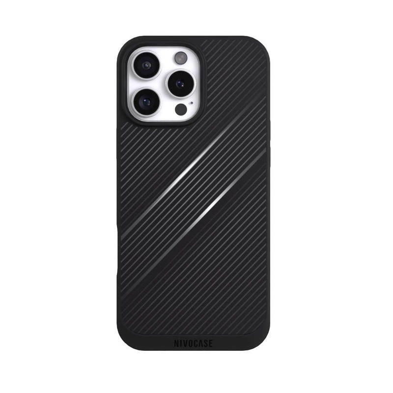 iPhone 16 Pro Max NIVOpure Lignes Aspect Fibre de Carbone