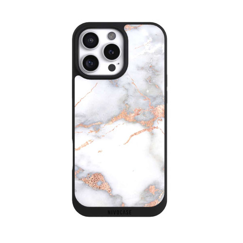 Apple iPhone 16 Pro Max NIVOpure Marbre Blanc et Doré