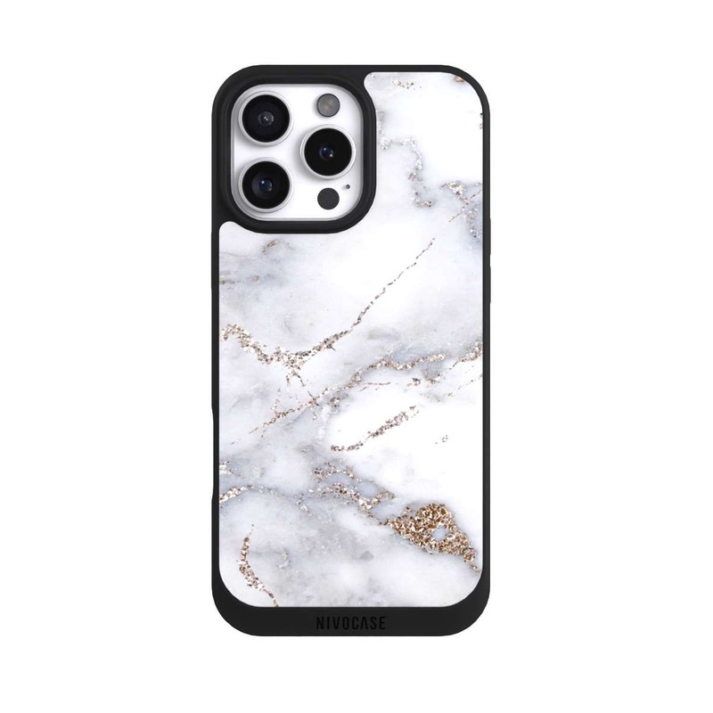 iPhone 16 Pro Max NIVOpure Silver Glitter Marble Look