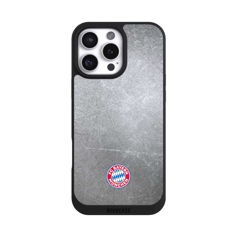 iPhone 16 Pro Max NIVOpure Logo FCB Classique Petit - Coloré sur Fond Métallique