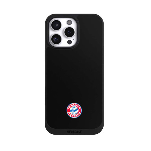 Apple iPhone 16 Pro Max NIVOpure Klassisches FCB Logo Klein - Bunt auf Schwarz