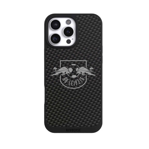 Apple iPhone 16 Pro Max NIVOpure Graues RB Leipzig Logo auf Carbonoptik