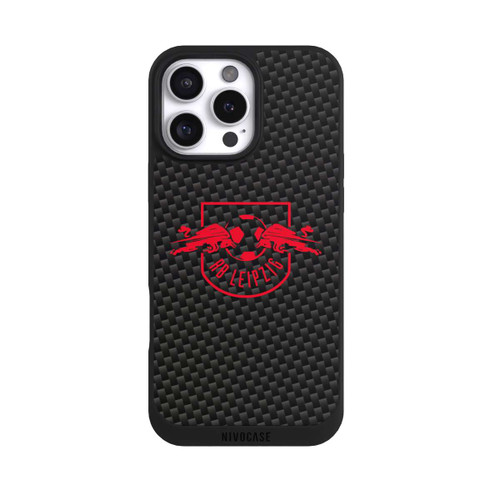 Apple iPhone 16 Pro Max NIVOpure Rotes RB Leipzig Logo auf Carbonoptik