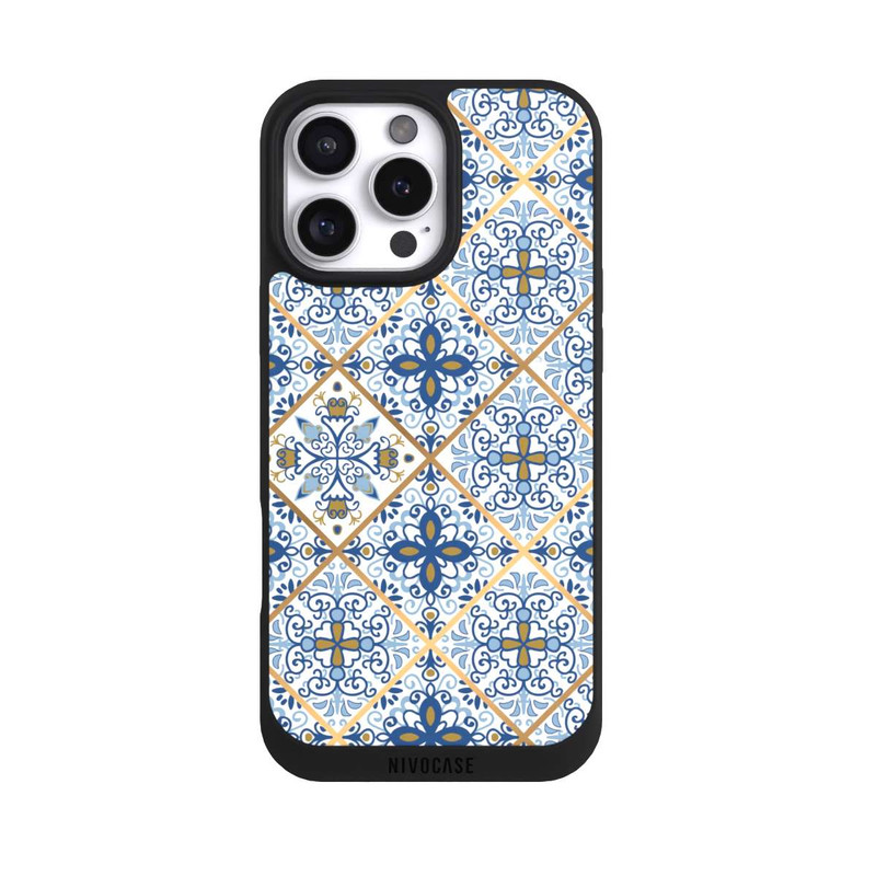 iPhone 16 Pro Max NIVOpure Mosaic Blue-Gold Look