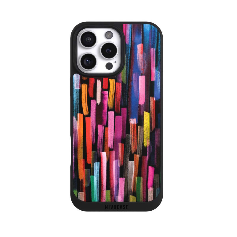 iPhone 16 Pro Max NIVOpure Bunte Pinselstriche schwarz