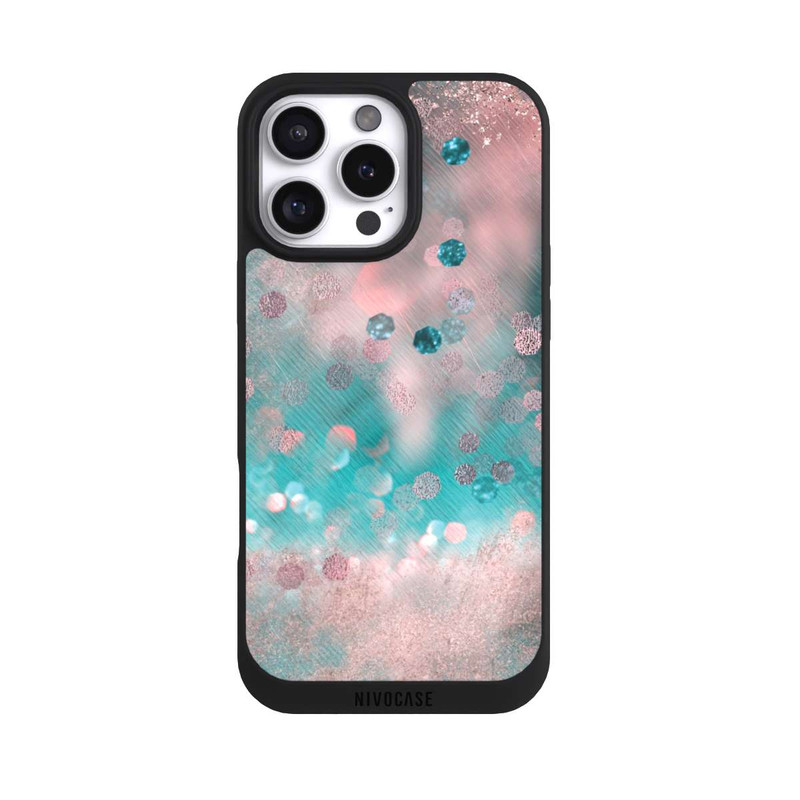iPhone 16 Pro Max NIVOpure Türkis-glamouröser Glitzerlook