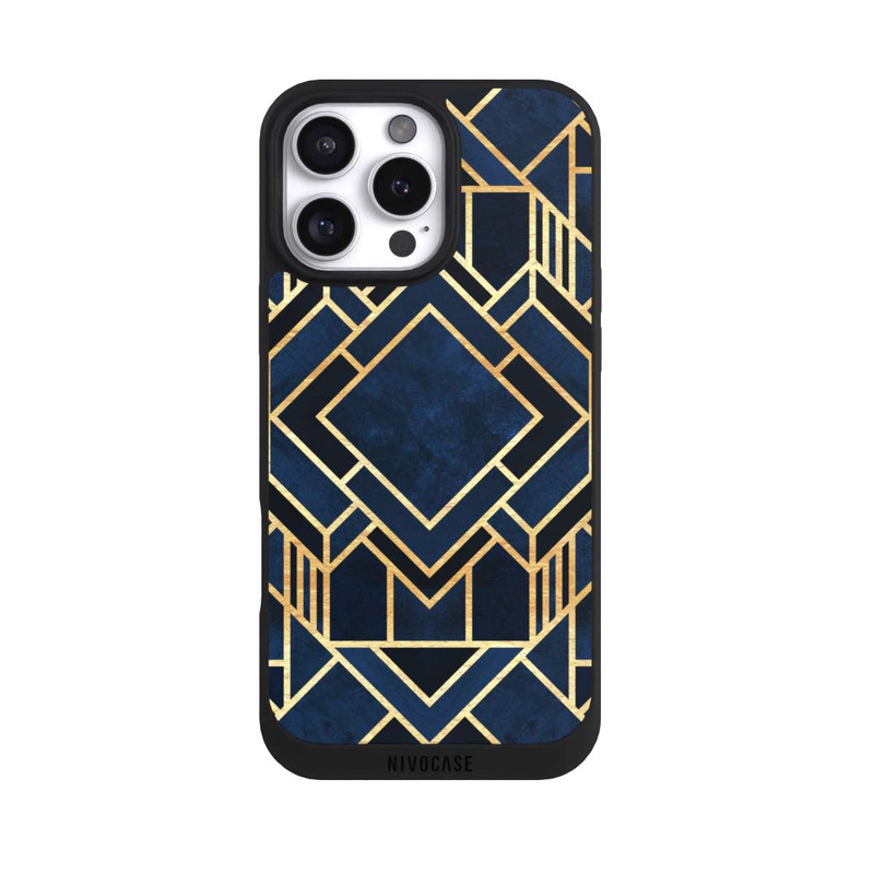 iPhone 16 Pro Max NIVOpure Impression Art Déco Bleu Or