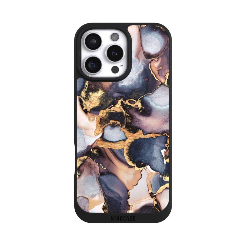 iPhone 16 Pro Max NIVOpure Verträumte Tinte Grau-Golddruck