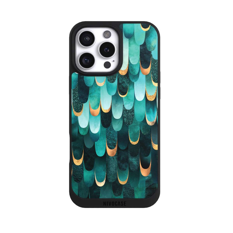 iPhone 16 Pro Max NIVOpure Gefiedert Türkis Golddruck