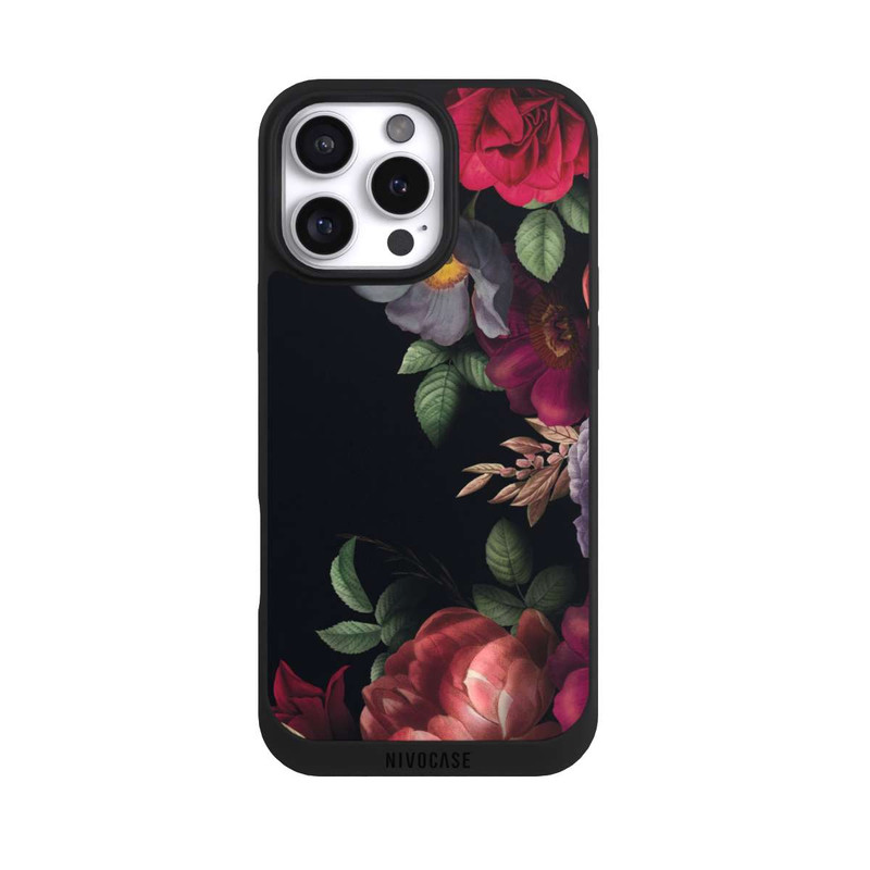 iPhone 16 Pro Max NIVOpure Blumen Auf Schwarz