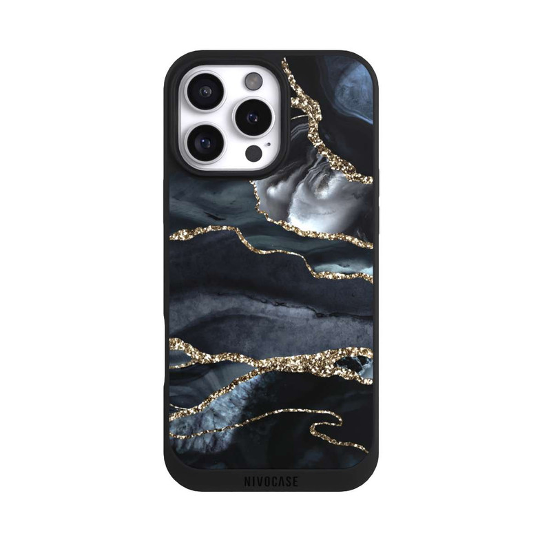 iPhone 16 Pro Max NIVOpure Dark Marble Gold Glitter Look