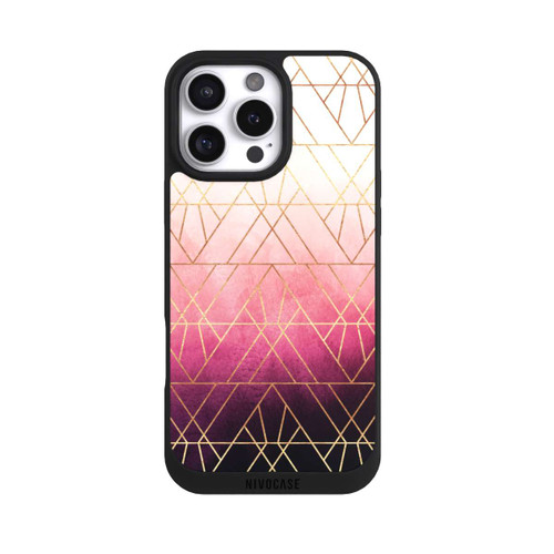 Apple iPhone 16 Pro Max NIVOpure Pink Ombre Dreiecke Golddruck