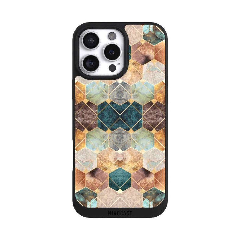 iPhone 16 Pro Max NIVOpure Naturfarbene Sechsecke und Diamanten