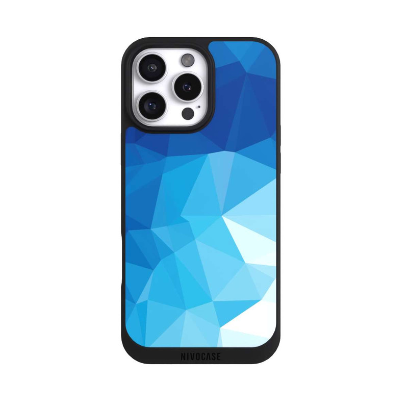 iPhone 16 Pro Max NIVOpure Polygonales blaues Mosaik