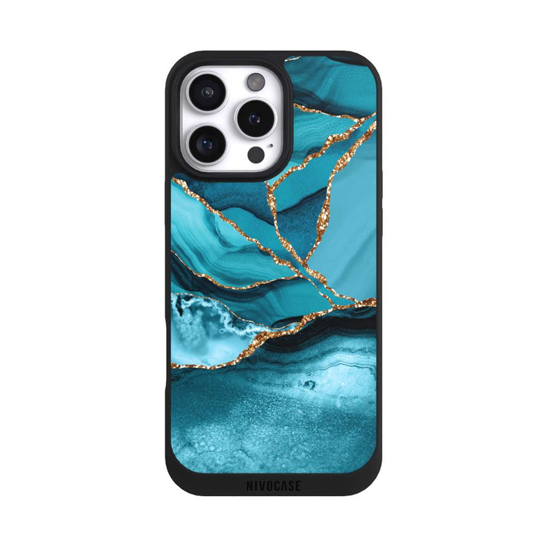 iPhone 16 Pro Max NIVOpure Eisblaue Marmor Landschaft