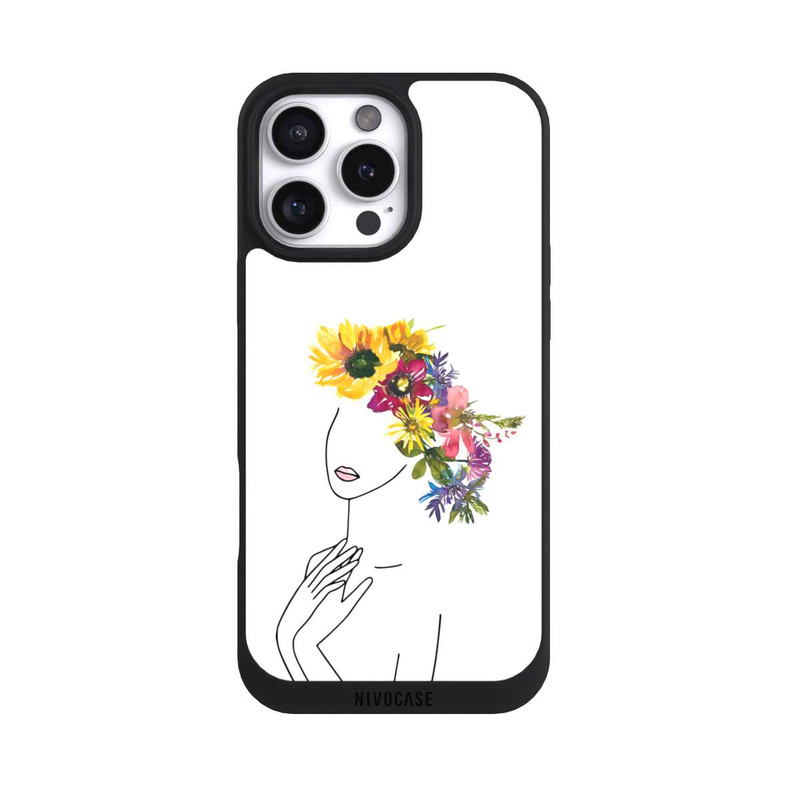 iPhone 16 Pro Max NIVOpure Line Art Woman flowercrown
