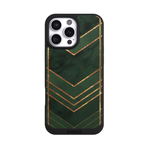 Apple iPhone 16 Pro Max NIVOpure Dark Green Pattern Golden Stripes