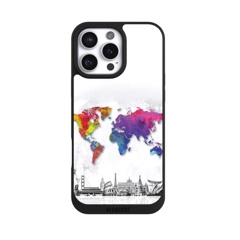 iPhone 16 Pro Max NIVOpure Weltkarte mit Skyline