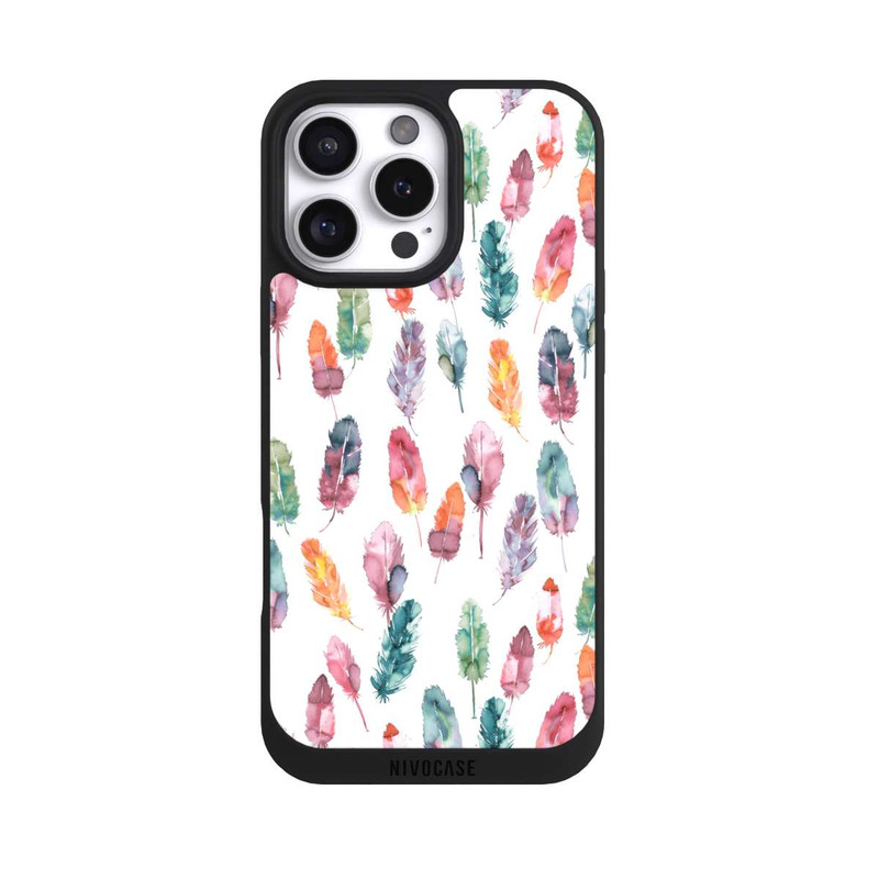 iPhone 16 Pro Max NIVOpure Aquarellfedern Boho