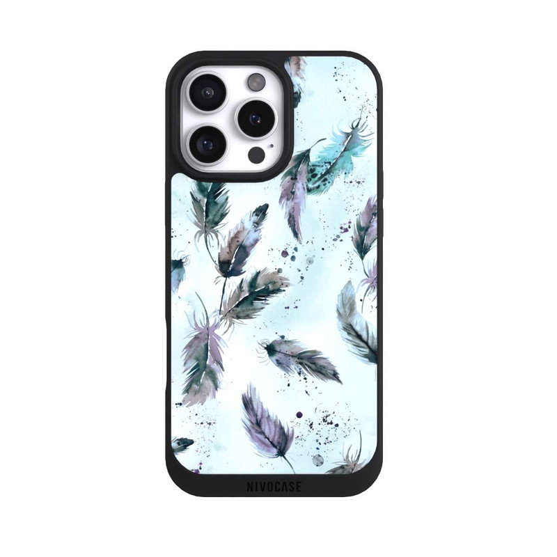 iPhone 16 Pro Max NIVOpure Magische Federn Sanftes Blau
