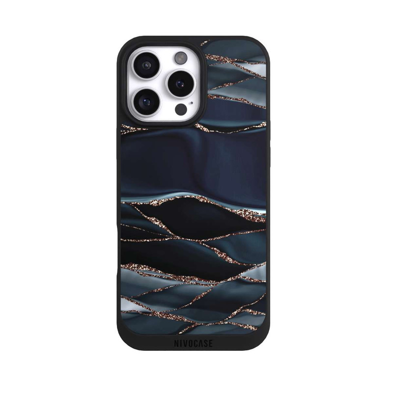 iPhone 16 Pro Max NIVOpure Rayures Gris Foncé Look Doré