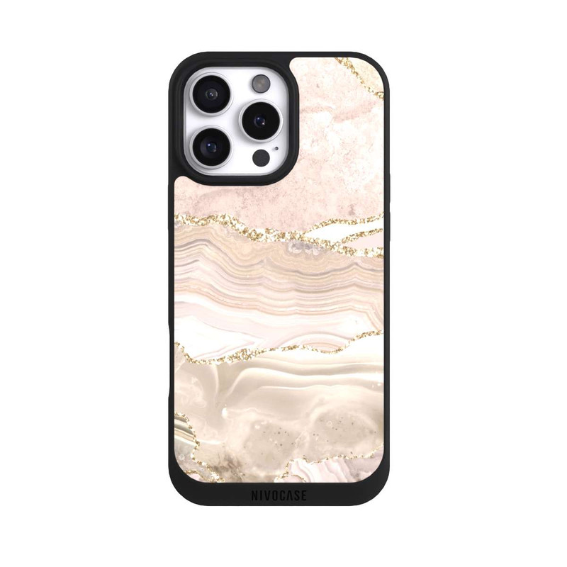 iPhone 16 Pro Max NIVOpure Rose Marble Dream Golden Stripes