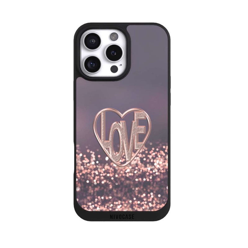 iPhone 16 Pro Max NIVOpure LOVE Rose Pailleté