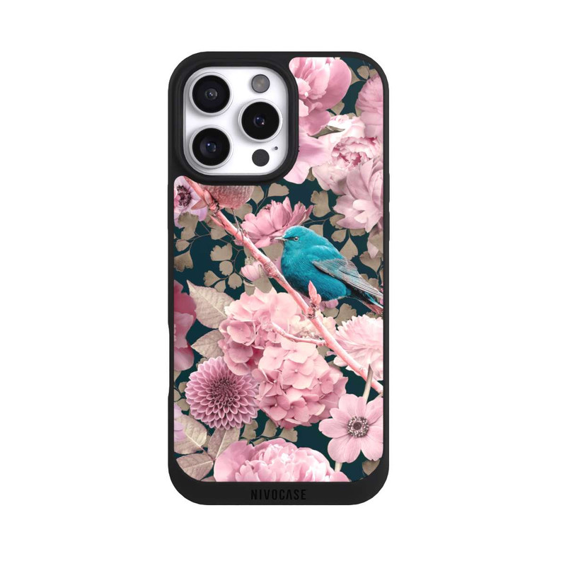 iPhone 16 Pro Max NIVOpure Sparrows in Pink Flower Pattern