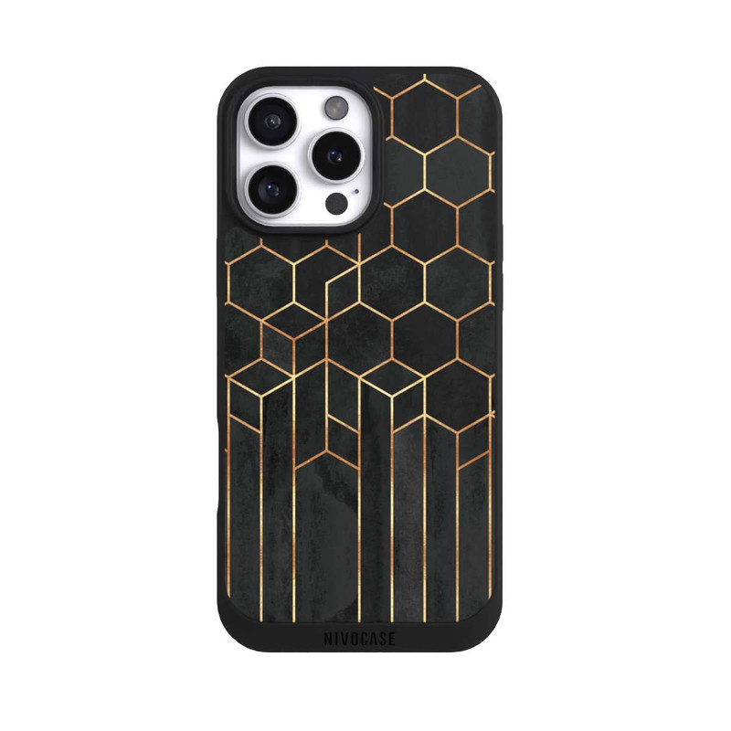 iPhone 16 Pro Max NIVOpure Schwarze Sechsecke