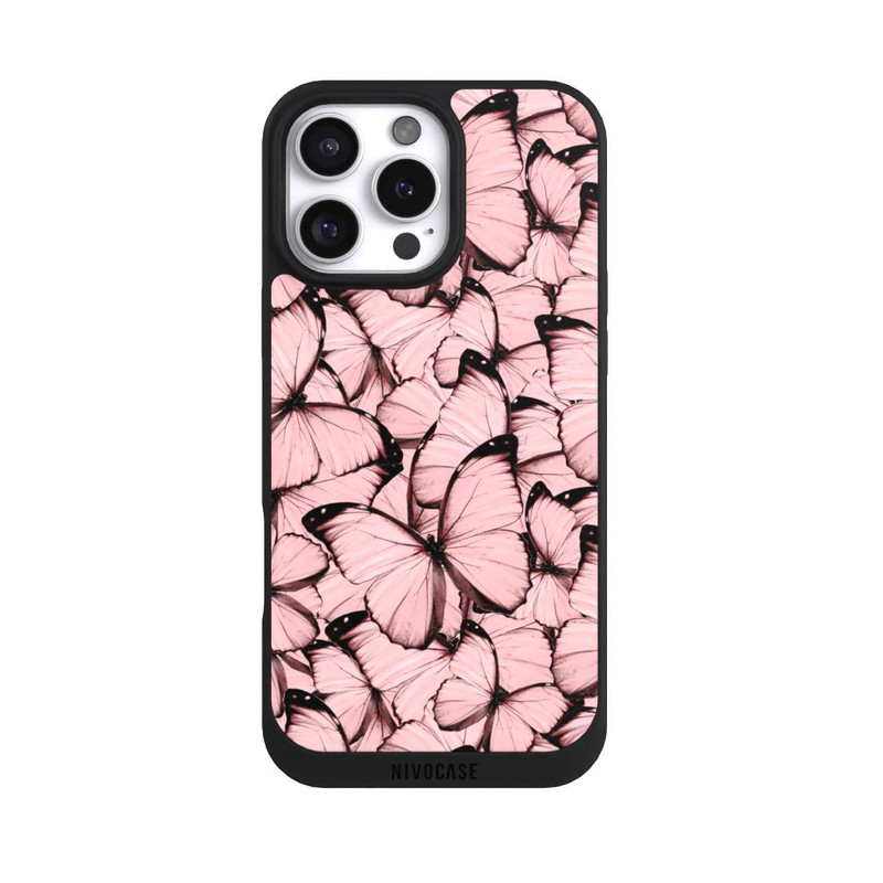 iPhone 16 Pro Max NIVOpure Rosa Schmetterling-Muster