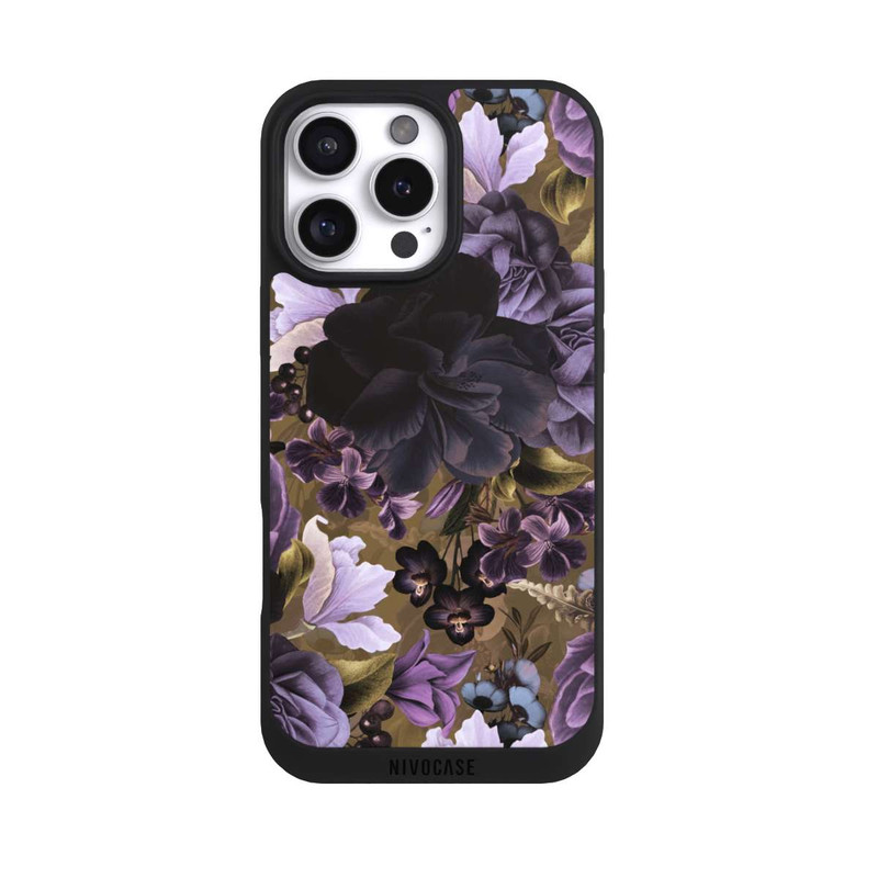 iPhone 16 Pro Max NIVOpure  Lila und goldene Vintageblumen