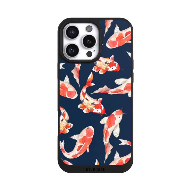 iPhone 16 Pro Max NIVOpure Koi auf blauem Hintergrund