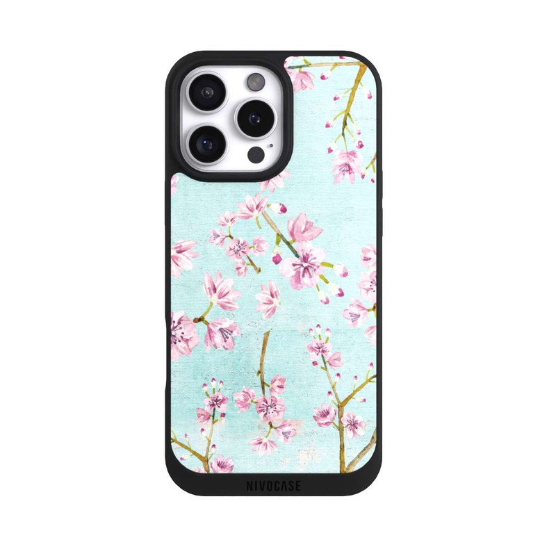 iPhone 16 Pro Max NIVOpure Cherry Blossom Twigs Pattern Light Blue