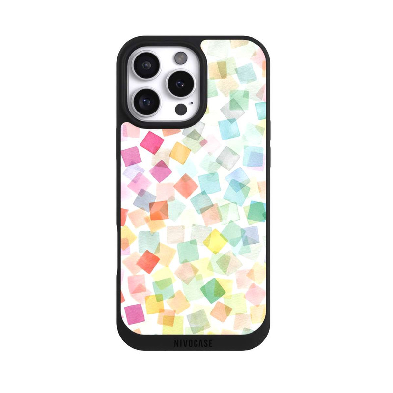 iPhone 16 Pro Max NIVOpure Konfetti geometrische Plaids Regenbogen
