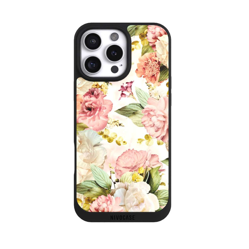 iPhone 16 Pro Max NIVOpure Flower Frame Peonies beige
