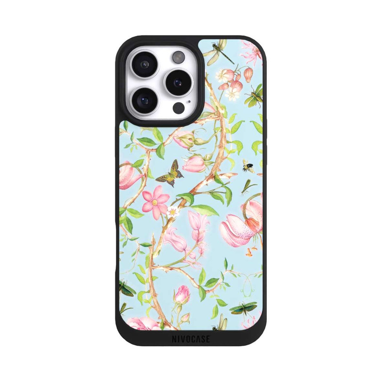 iPhone 16 Pro Max NIVOpure Vintage botanische Blumen in blau