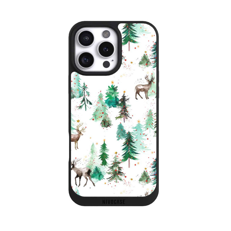 iPhone 16 Pro Max NIVOpure Hirsche und Winterweihnachtsbäume