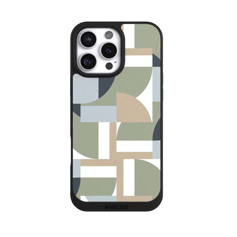 iPhone 16 Pro Max NIVOpure Polygones futuristes du Bauhaus Beige