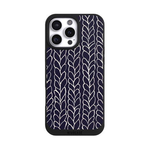 Apple iPhone 16 Pro Max NIVOpure Wool Braids Drawings Navy