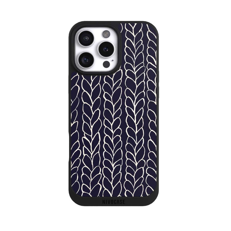 iPhone 16 Pro Max NIVOpure gezeichnete Wollzöpfe Marine