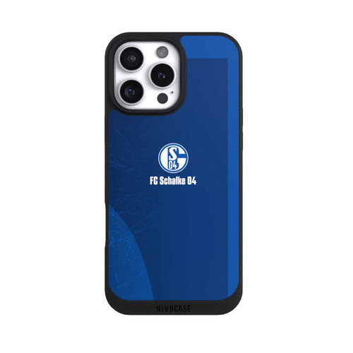 Apple iPhone 16 Pro Max NIVOpure Schalke 04 Blauer Hintergrund Mit Logo