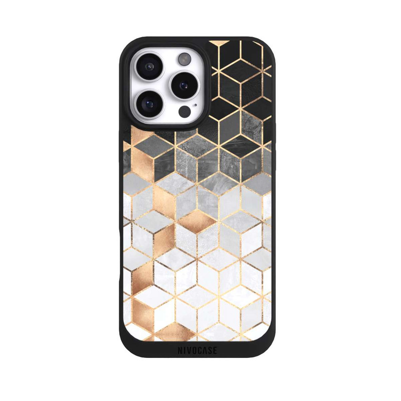 iPhone 16 Pro Max NIVOpure Würfel dunkel und gold