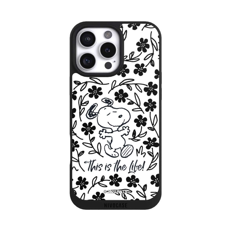 iPhone 16 Pro Max NIVOpure Snoopy This Is The Life Noir & Blanc