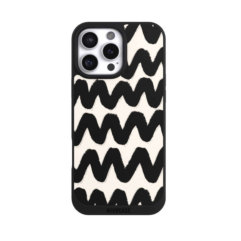 iPhone 16 Pro Max NIVOpure Schwarzes Wellenmuster