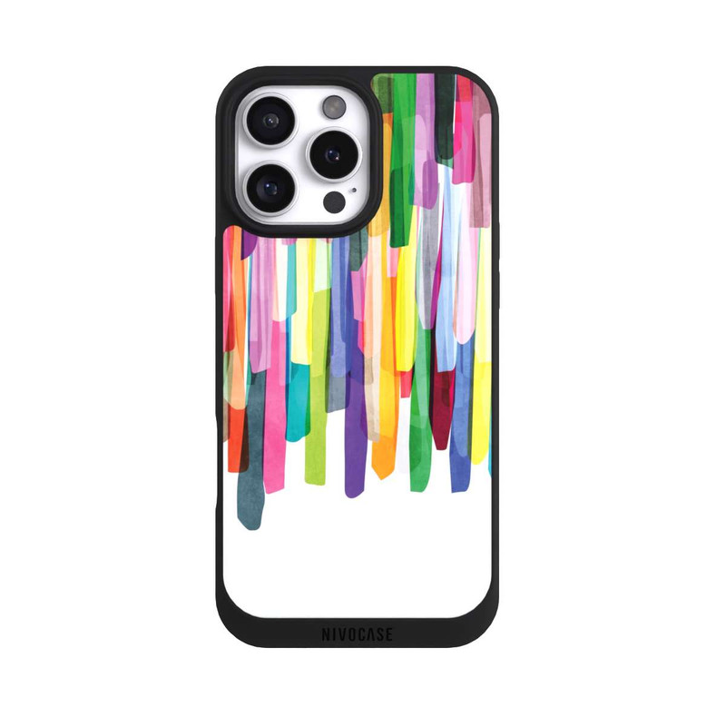 iPhone 16 Pro Max NIVOpure Bunte Streifen Weißer Hintergrund
