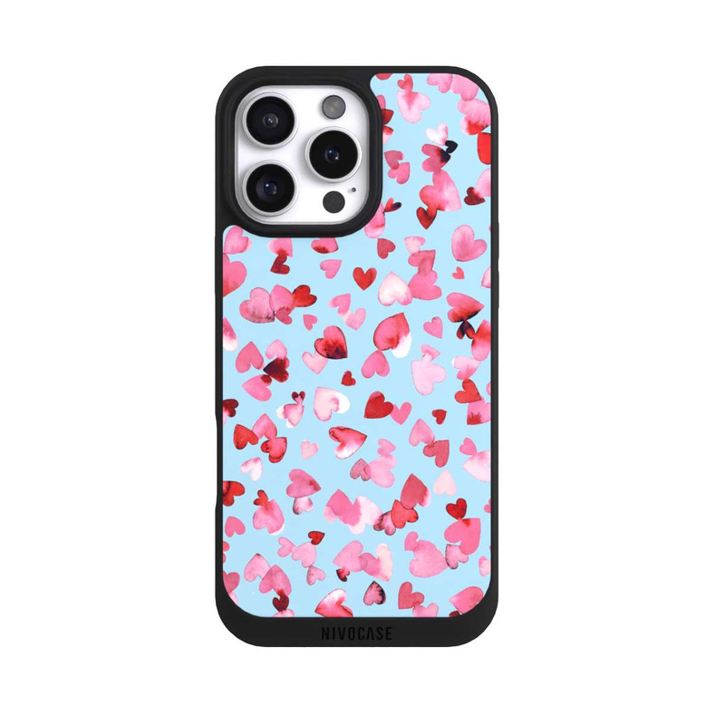 iPhone 16 Pro Max NIVOpure Saint Valentin Amour Coeurs Rose Bleu
