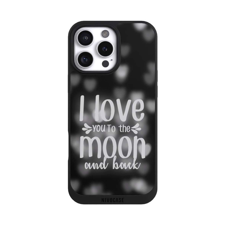 iPhone 16 Pro Max NIVOpure I Love You to The Moon And Back Black Hearts