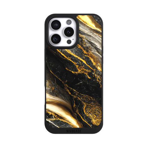 Apple iPhone 16 Pro Max NIVOpure Schwarze Marmor Goldschichten