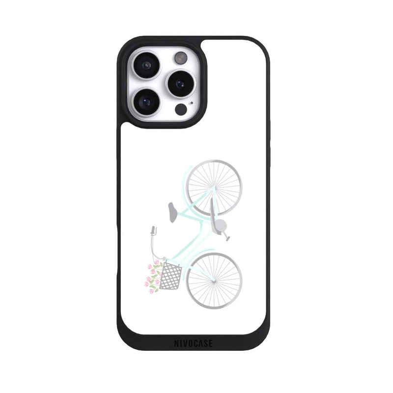 iPhone 16 Pro Max NIVOpure Retro Fahrrad weißer Hintergrund 