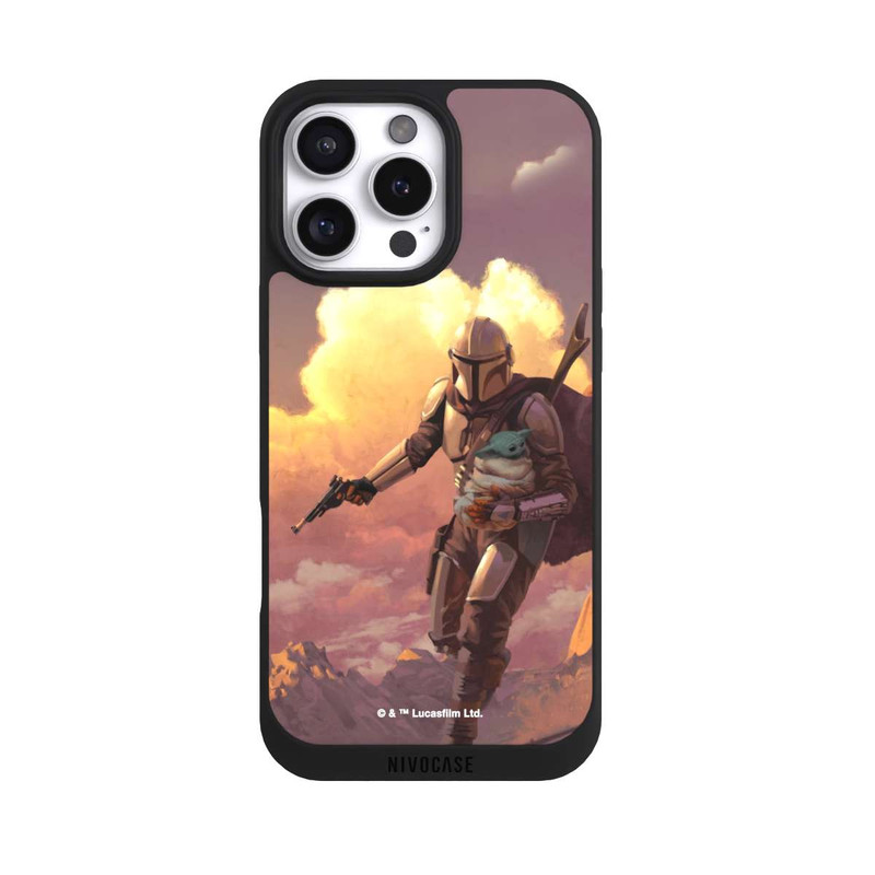 iPhone 16 Pro Max NIVOpure Les nuages ​​du coucher du soleil Mandalorien et Grogu